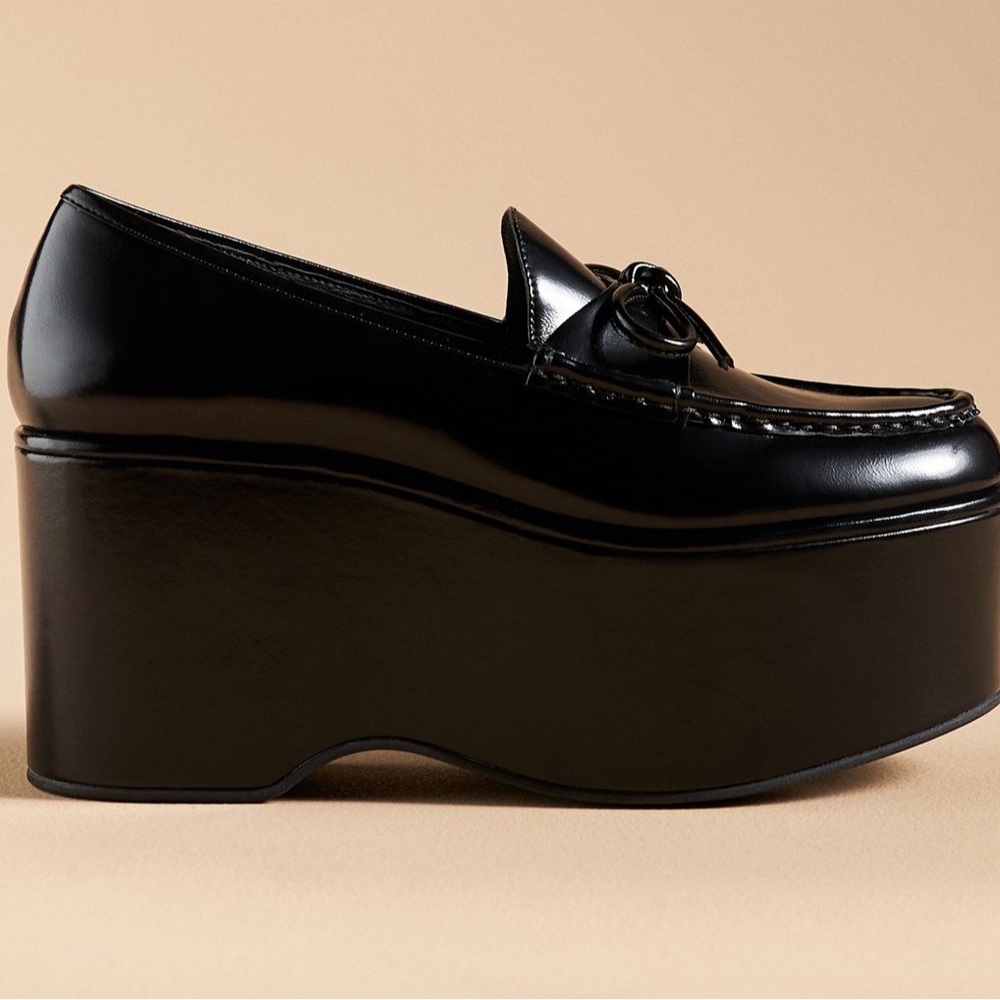 Jeffrey Campbell Black Platform Loafers size 8